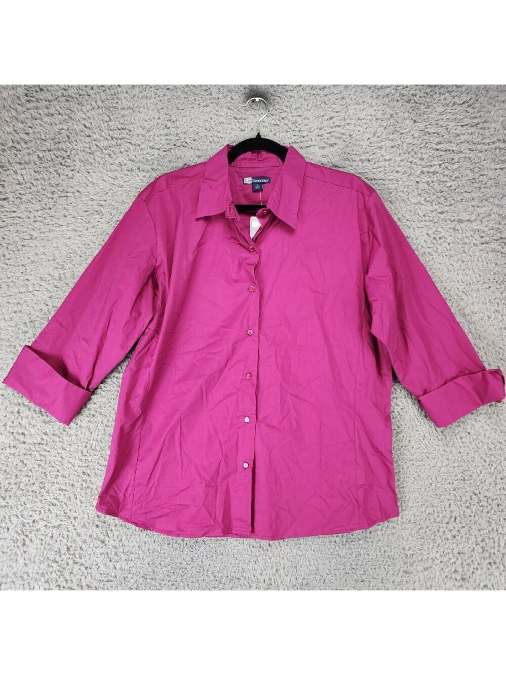 Blue Generation Shirt Womens XL Pink Roll Cuff Button Up *NWT*